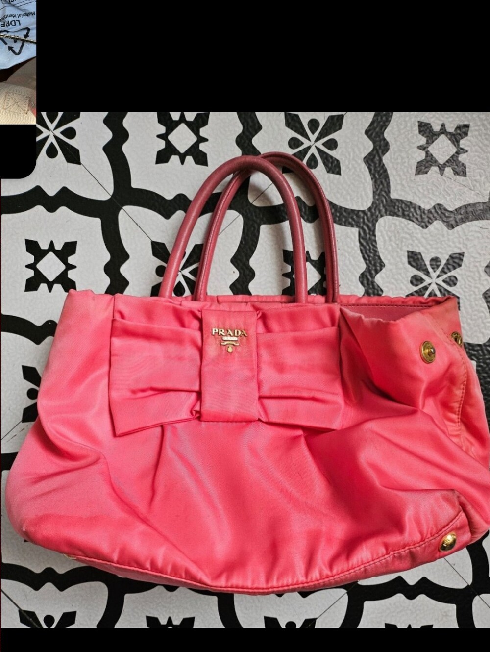 Prada Pink Bow Tote Bag